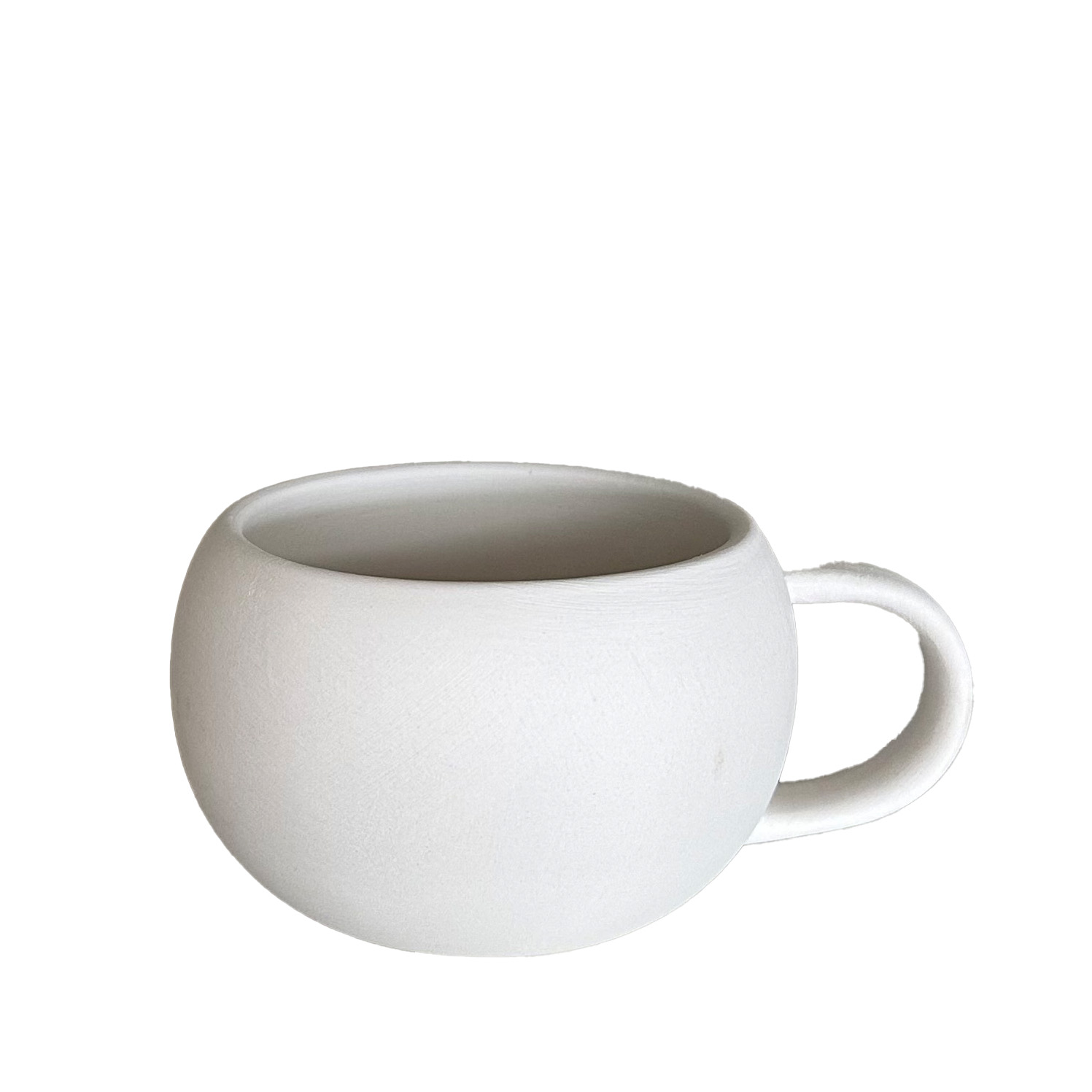 Caneca redonda em cerâmica pronta para pintar