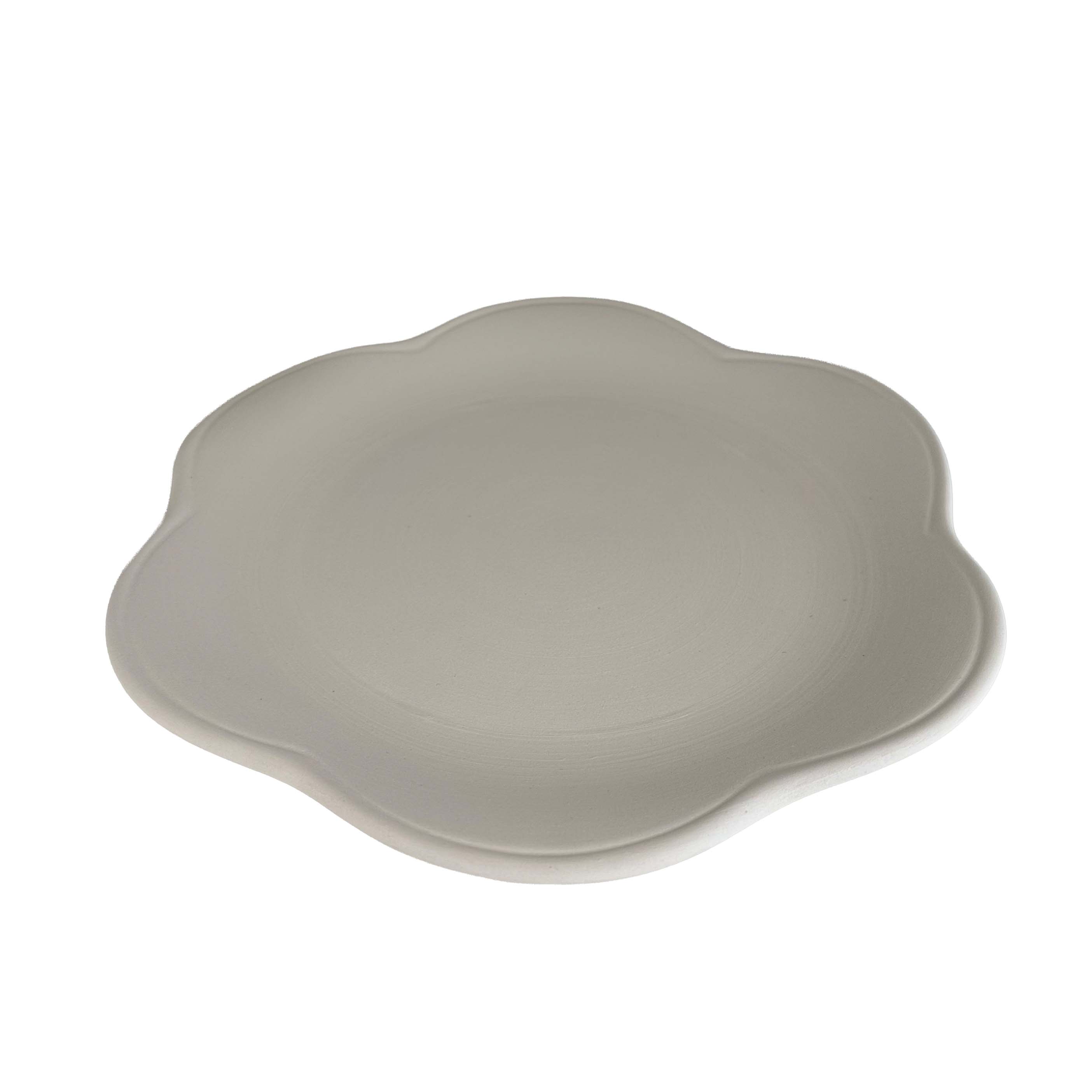 Flower shaped ceramic plate ready to paint