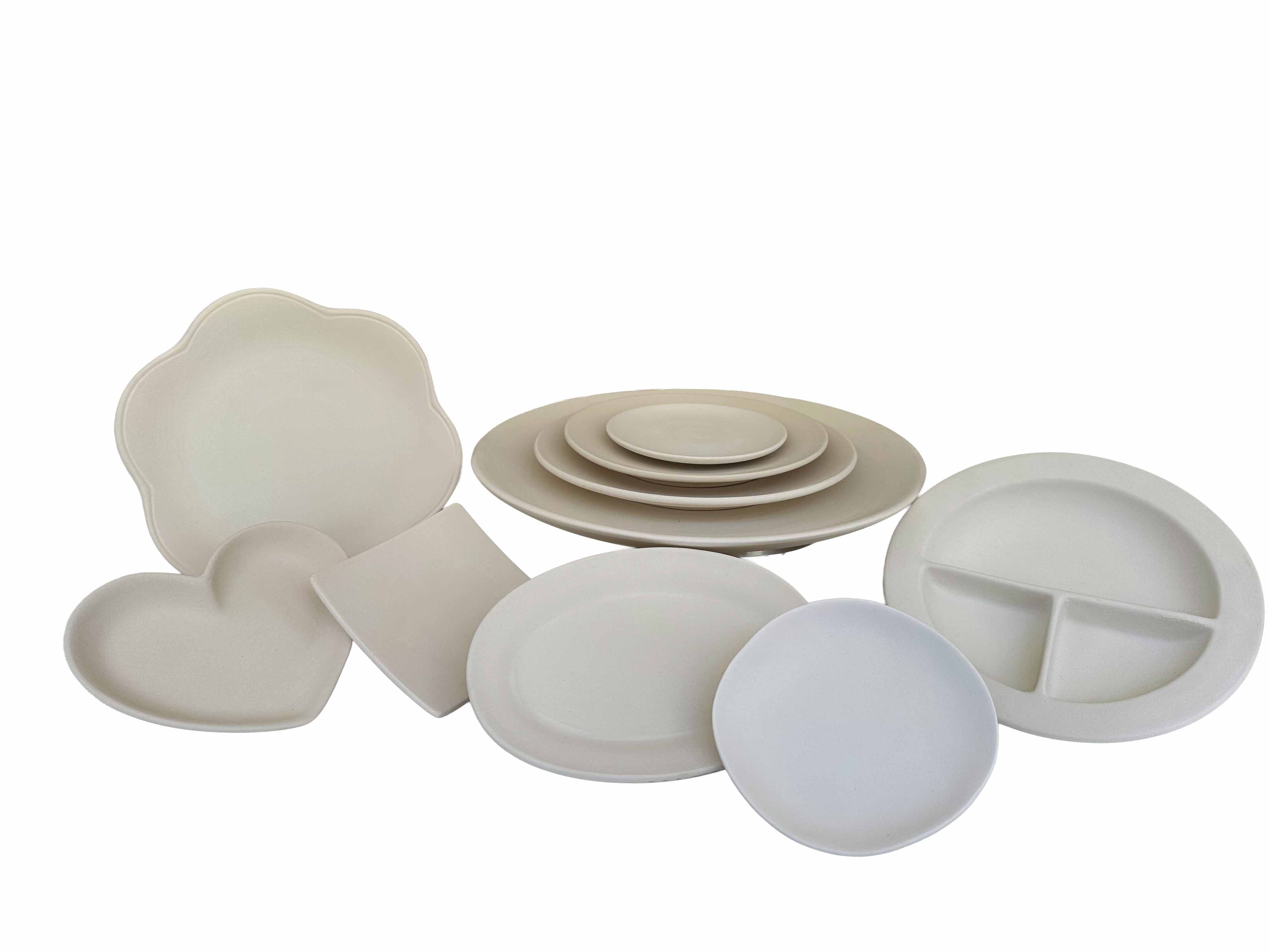 Pratos de cerâmica bisque prontos para pintar